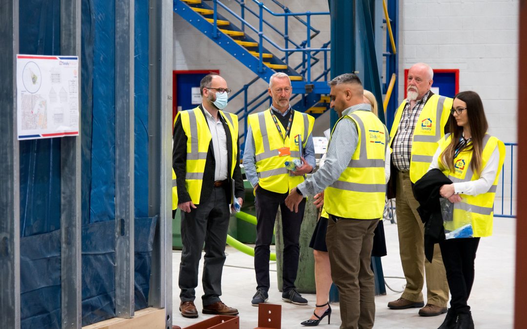 Officials Visit Factory to see Progress on 24 Homes Development